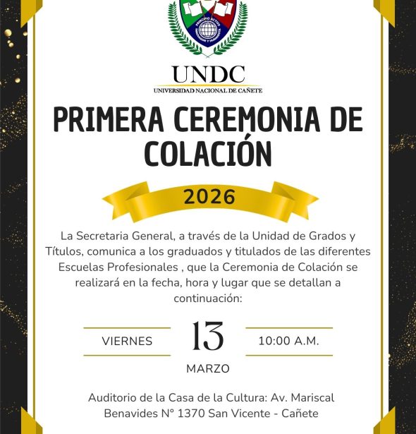 PRIMERA CEREMONIA DE COLACIÓN 2026